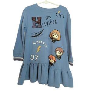 Harry Potter Hogwarts Blue Dress with Patches & Graphics Girls 4T